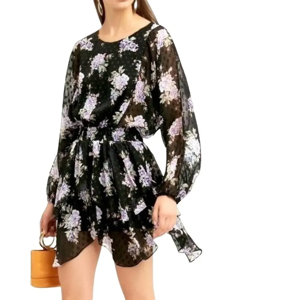 LoveShackFancy Kaia Silk Floral Mini Dress Size XS - Picture 12 of 13